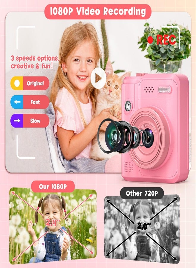 Gofunly Kids Camera Gifts for Girls Boys - Christmas Birthday Xmas Gift for Girl Boy Age 3 4 5 6 7 8 9 10 11 12 Year Old - Instant Print Digital Toys Ages 3-5 6-8 8-12 Years Olds - Toddler Learning Kid Toy - Image 4